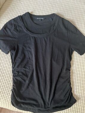 Veronica Beard Navy Damian Short-Sleeve Crewneck Top